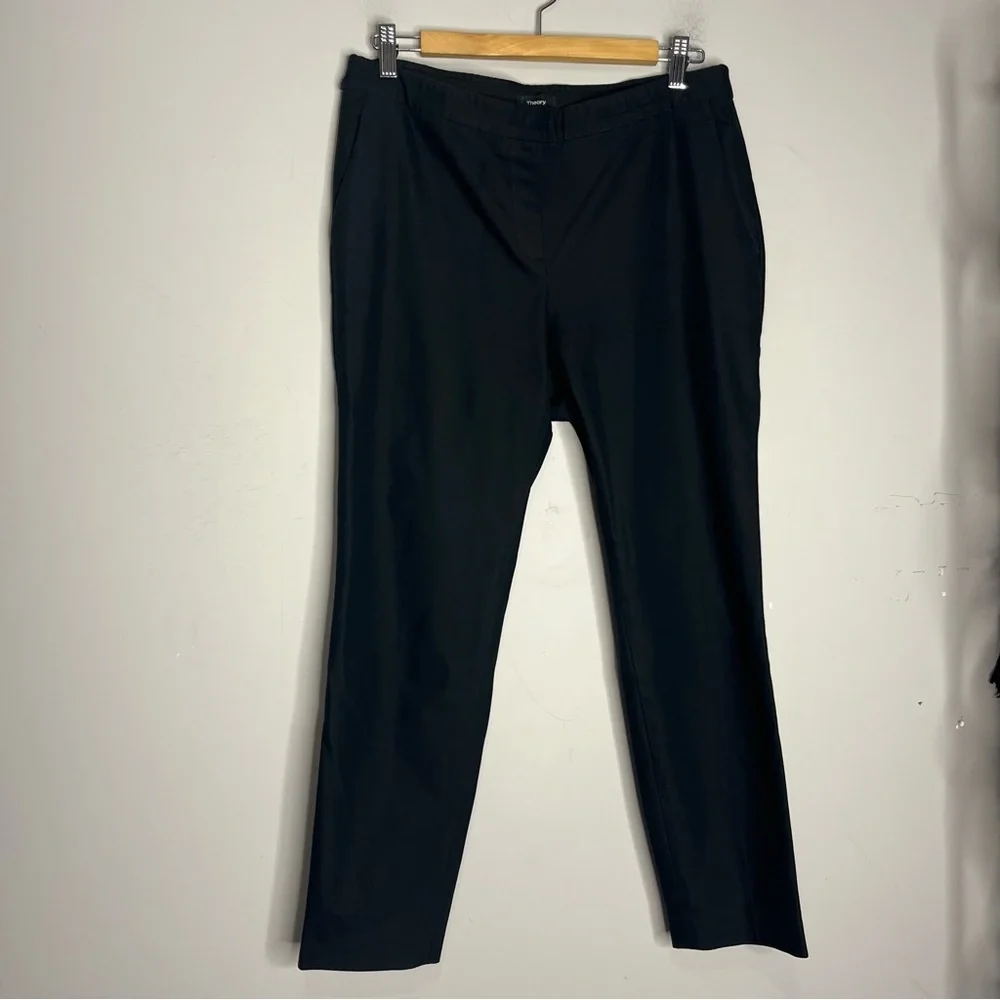 Theory Thaniel Approach Stretch Cropped Black Pull On Pants, size 10 - Picture 5 of 16